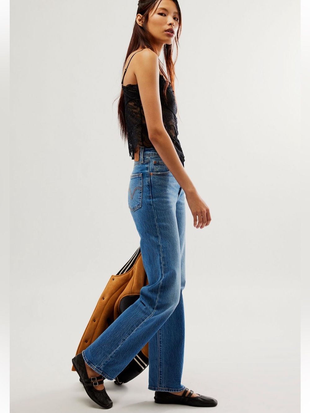 Levi's Medium Wash Ribcage Straight Leg Ankle Jeans - Picture 2 of 7